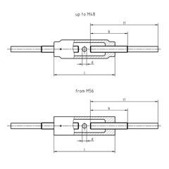 DIN 1478 SE - Turnbuckles with 2 Stub Ends