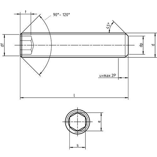 DIN 913 - Hexagon Socket Set Screws with Flat Point