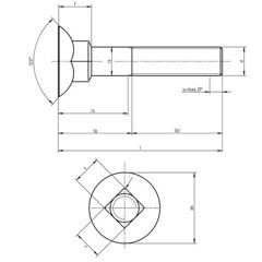 DIN 605 - Flat Countersunk Square Neck With Hexagon Nut