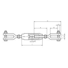 DIN 1478 JJ - Turnbuckles with 2 Jaws, Forged