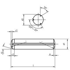 DIN 1473 - Cylindrical Grooved Pins