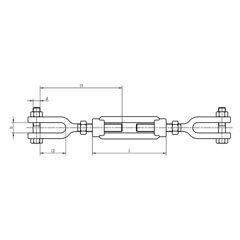 DIN 1480 JJ - Turnbuckles with 2 Jaws, Forged