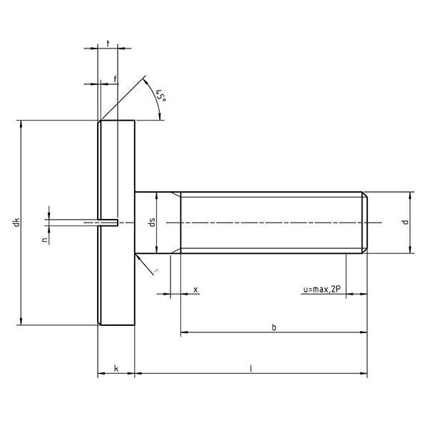 DIN 921 - Slotted Pan Head Screws with Large Head