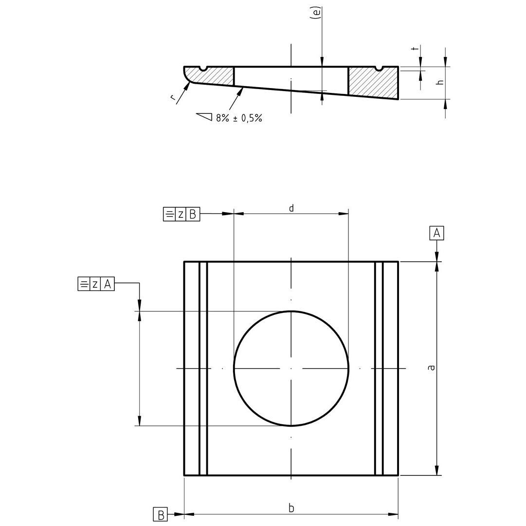 DIN 434 - Square Taper Washers for U-Sections