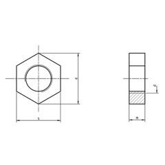 DIN 439 A - Hexagon Thin Nuts Unchamfered