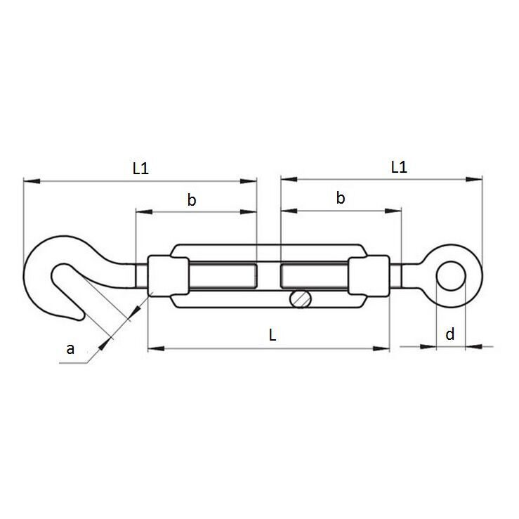 DIN 1480 EH - Turnbuckles with Hook and Eye