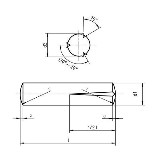 DIN 1472 - Parallel Grooved Pins