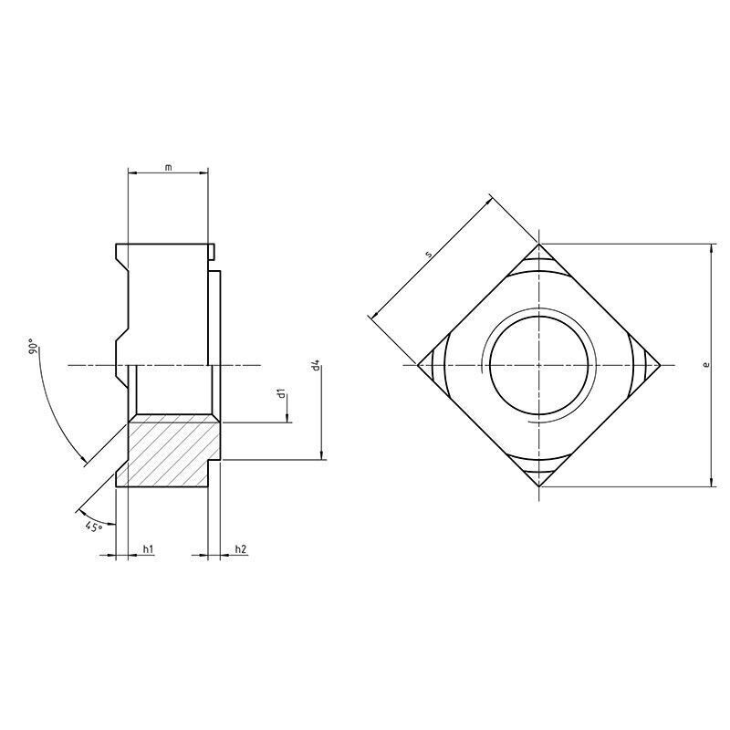 DIN 928 - Square Weld Nuts