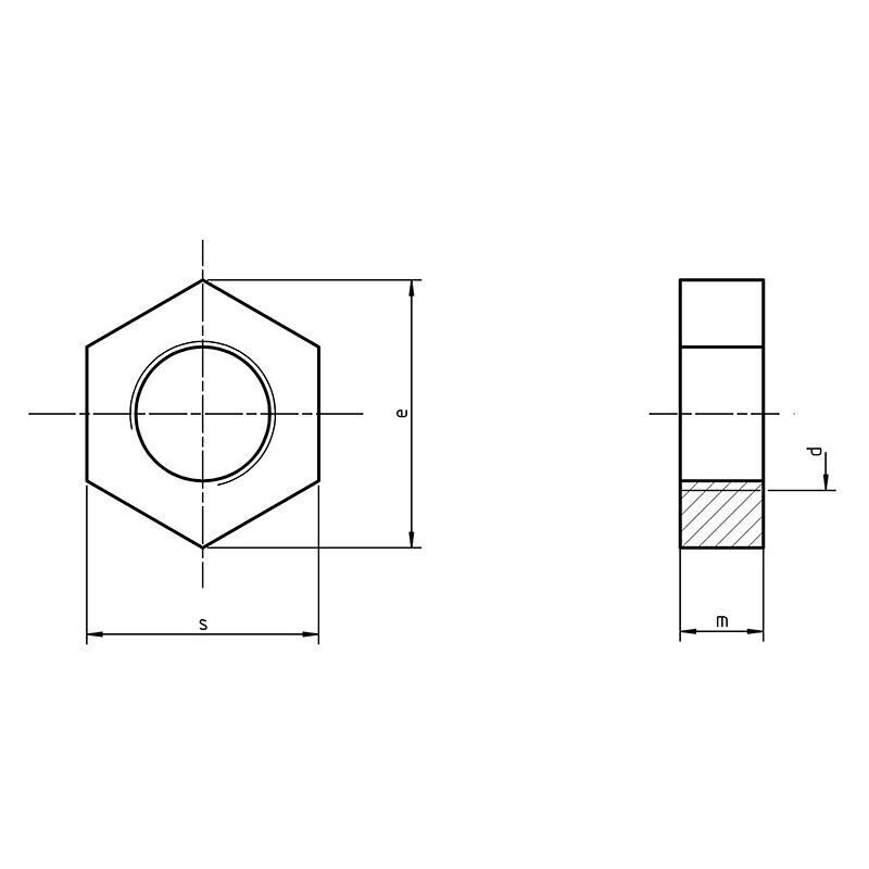 DIN 439 A - Hexagon Thin Nuts Unchamfered