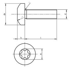 DIN 7985 TX - Lens Screws with TORX