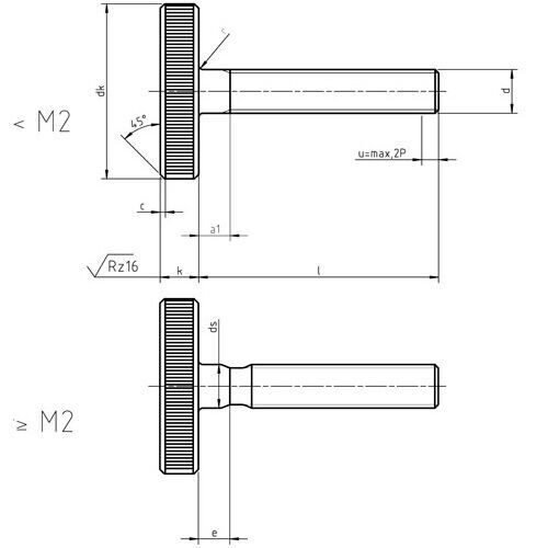 DIN 653 - Flat Knurled Thumb Screws