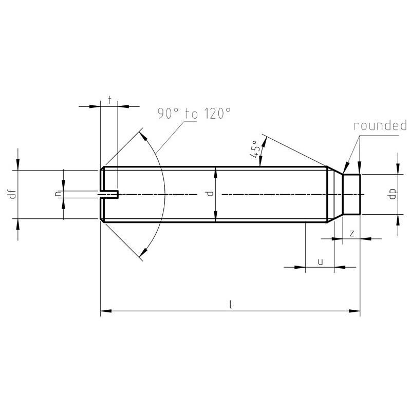 DIN 417 - Slotted Set Screws and Pins