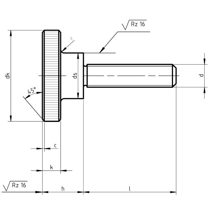 DIN 464 - Knurled Thumb Screws, High Type