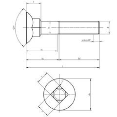 DIN 608 - Flat Countersunk Square Neck Bolts