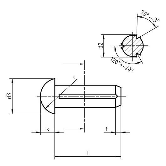 DIN 1476 - Round Head Grooved Pins