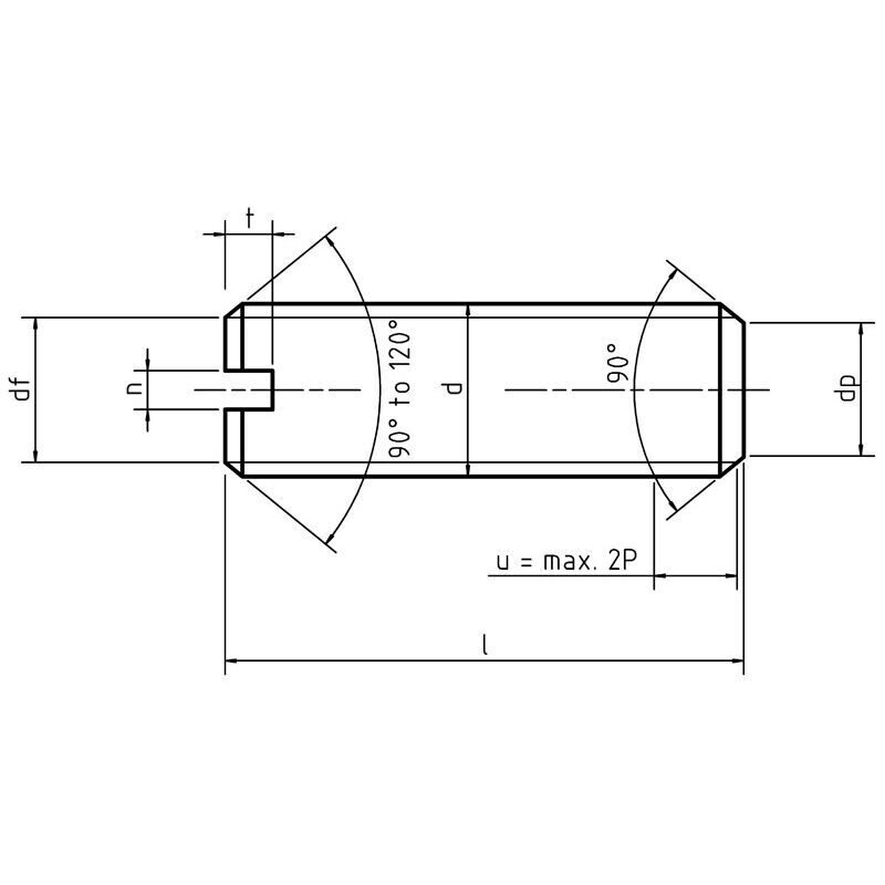 DIN 551 - Slotted Set Screws