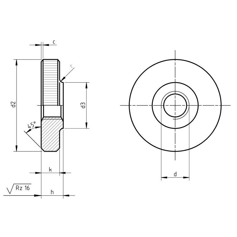 DIN 467 - Knurled Nuts, Low Type