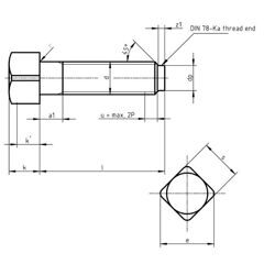 DIN 479 - Square Head Bolts with Short Dog Point