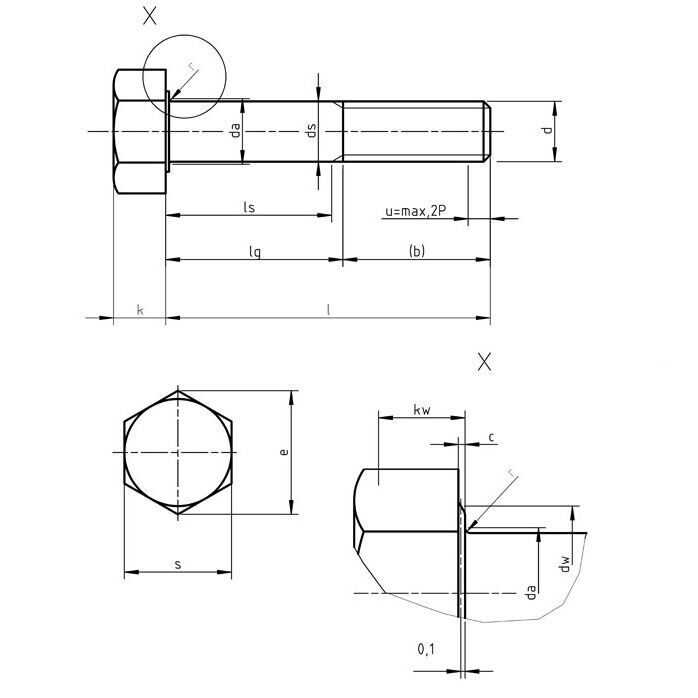 DIN 601 - Hexagon Head Bolts