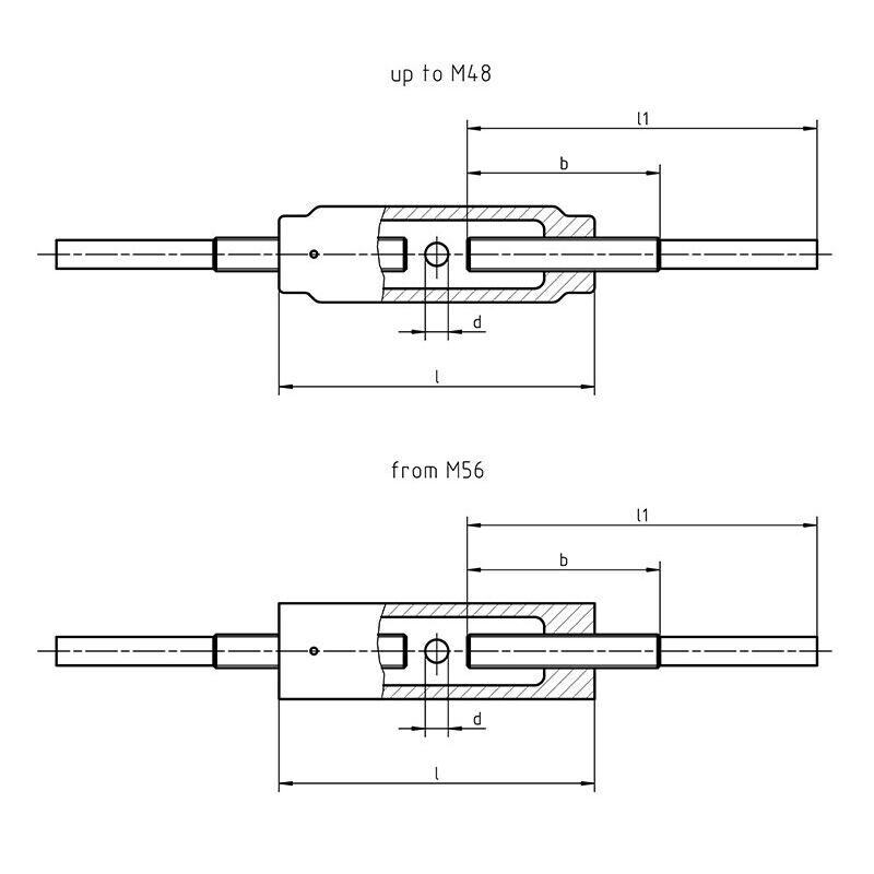 DIN 1478 SE - Turnbuckles with 2 Stub Ends