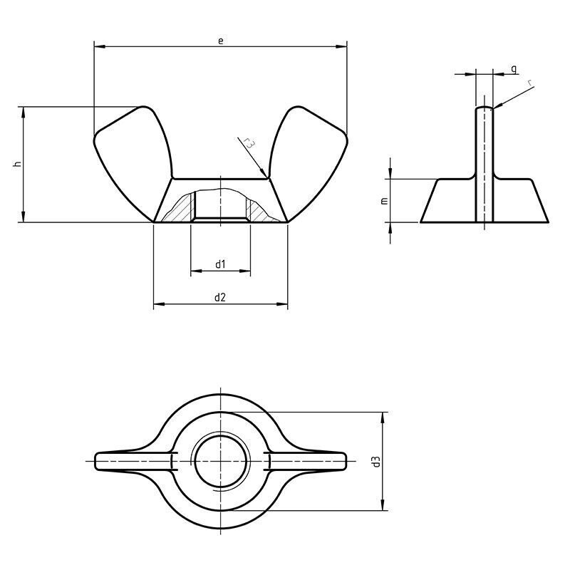 DIN 314 - Wing Nuts with Edged Wings