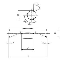 DIN 1475 - Grooved Pins, Third Length Centre-grooved