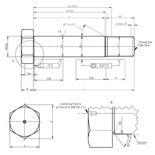 DIN 609 - Hexagon Fits Bolts with Long Thread