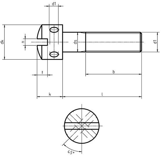 DIN 404 - Slotted Capstan Screws