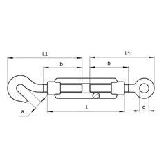 DIN 1478 EH - Turnbuckles with Hook and Eye