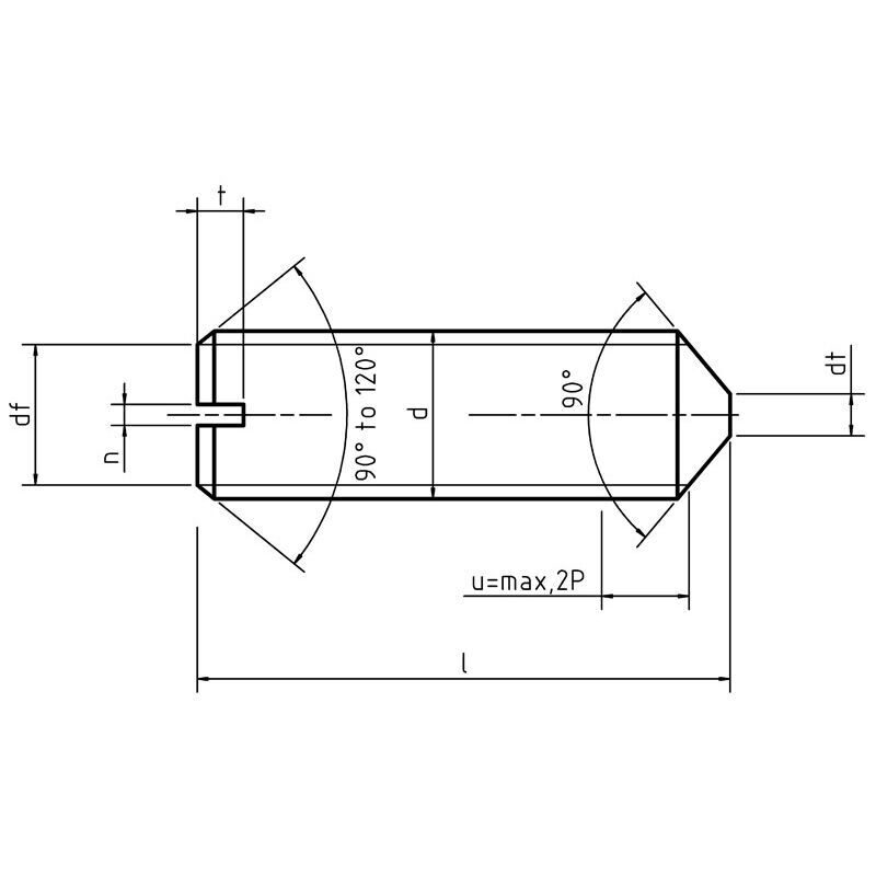 DIN 553 - Slotted Set Screws with Cone Point