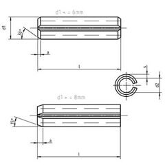 DIN 1481 - Spring-Type Straight Pins (Roll Pins) - Heavy Type